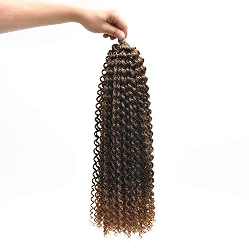 Passion Twist Crochet Hair Water Wave for Spring Twist Crochet Braiding Hair Extensions (#1B/27 18inch 6packs)
