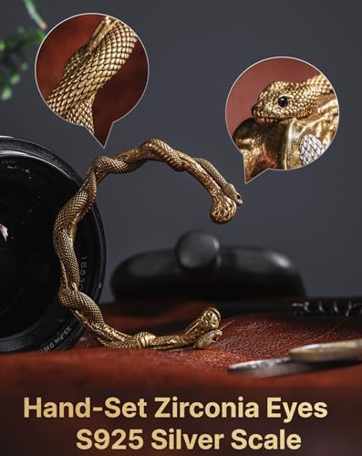 Pulsera Brazalete de Serpiente Abierto para Hombre y Mujer miniatura 5