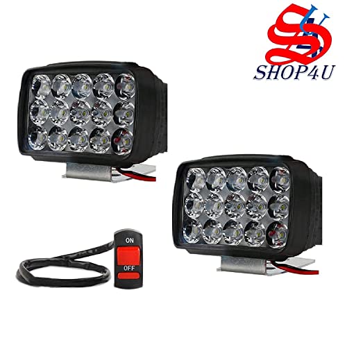 Image of Waterproof 15 LED Fog Light with Switch Compatible with Bike, car, scooty, Truck, Auto, Van