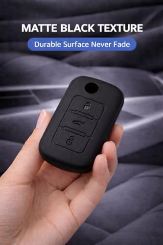 Image of JVCV Soft TPU Key Cover Compatible with Volkswagen Polo, Vento, Jetta, Ameo, Passat & Skoda Rapid, Laura, Superb, Octavia, Fabia, Yeti Folding Key | Scratch-Resistant Case (Matte Black Style A)