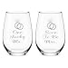 One Lucky Mr. and Soon To Be Mrs. Etched 15 oz. Stemless Wine Glasses Set - Engagment Gift Set