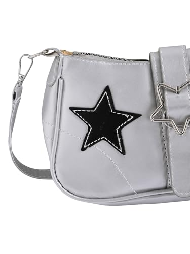 Verdusa Women's Y2K Punk Shoulder Handbags Star Pattern PU Leather Underarm Bag3