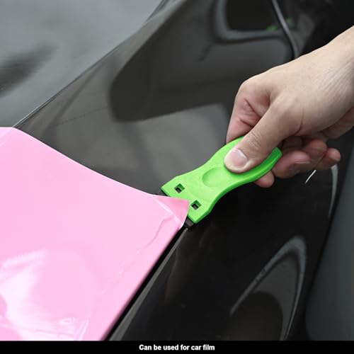 Image of EHDIS 1.5 inch Plastic Razor Scraper with 10pcs Double Edged Plastic Blades for Removing Labels Stickers Decals on Glass Windows