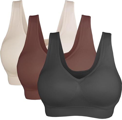 Cabales Women's Seamless Wireless Comfort Workout Sports Bra Low-Impact Activity Sleep Bras