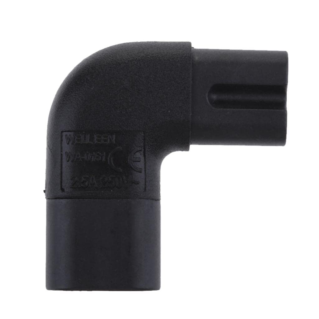 1 x iec320 c7 to c8 right angle 90 degree angled ac power adapter extension| power cables & connectors| multipurpose batteries & |consumer electronics
