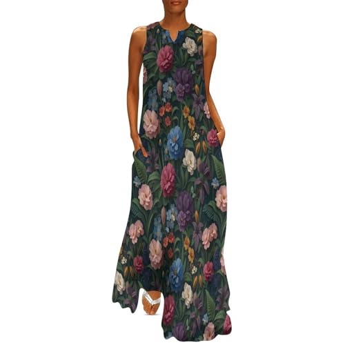 Robe longue femme grande taille fluide imprimé fleurs
