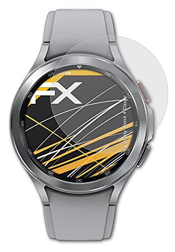 atFoliX Screen Protector compatible with Samsung Galaxy Watch 4 Classic 46mm Screen Protection Film, anti-reflective and shock-absorbing FX Protector Film (3X)
