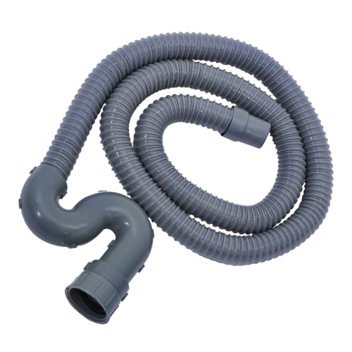 Uonlytech Rallonge Tuyau De Vidange Flexible 2 Mètres Gris Foncé Pour Lave-vaisselle Et Évacuation Lavabo, Résistant à Basse Température, Compatible Machine à Laver, Anti-odeurs, Installation Facile