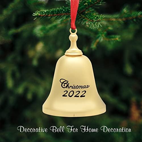 Holiday Jingle Christmas Ornament Gold Bell - Holiday Jingle Bell Ornament Christmas Bell Ornament 2022–Real Bell Christmas Decoration With Red Ribbon #TOP3