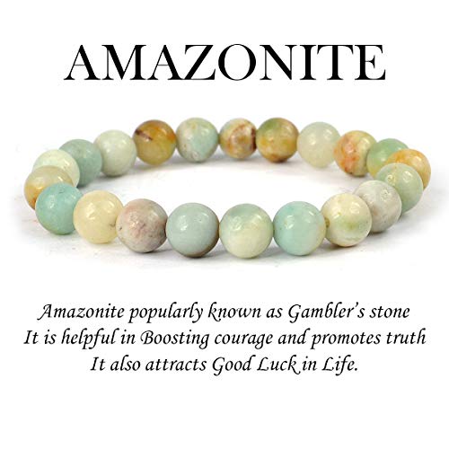 Image of Reiki Crystal Products Natural Crystal Stone 8 mm Round Bead Bracelet for Men & Women | Stretchable Gemstone Bracelet for Meditation, Yoga, Reiki & Daily Wear