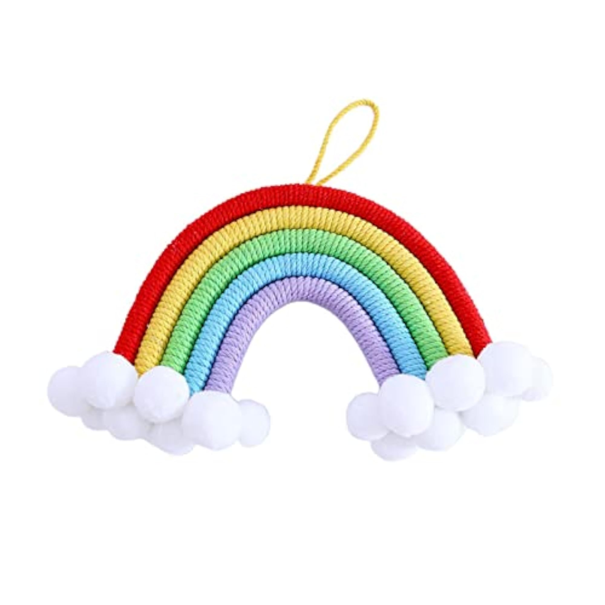 Hand Woven Rainbow Tapestry Cotton Yarn Hanging Decor