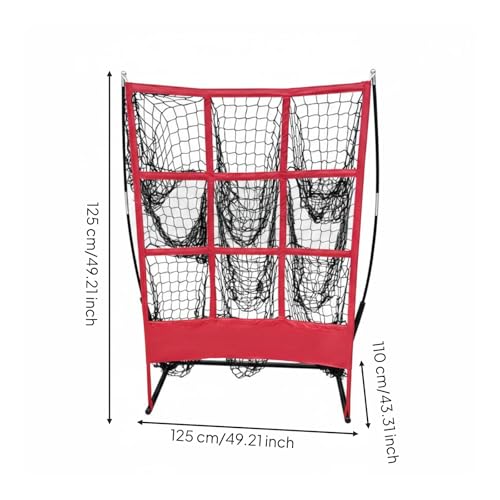 Cible lancer baseball extérieure Gralara avec filet résistant et cadre rouge