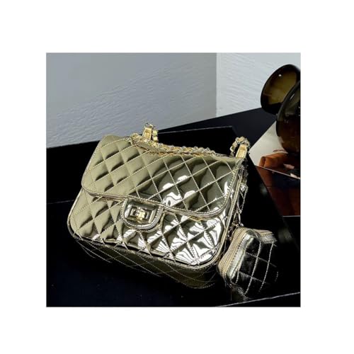 LingEva Genuine Leather Quilted Bag Patent Flap Bag with a Star Purse2