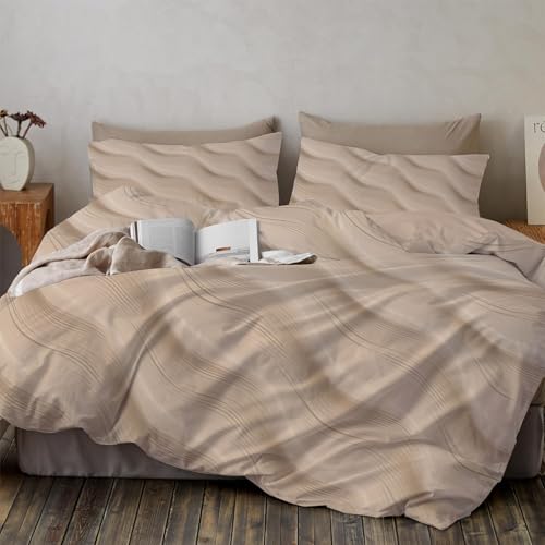 Housse de couette 200x200cm infroissable à fermeture éclair pour lit adulte gris