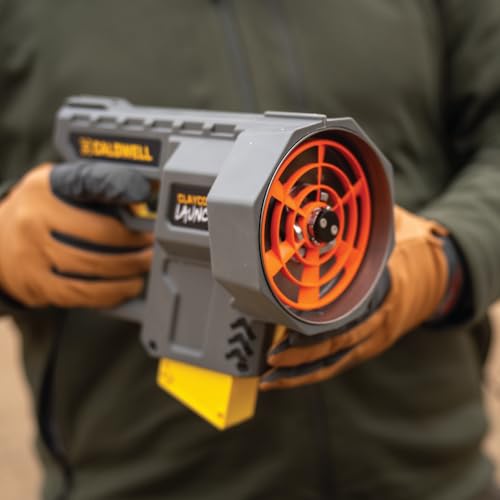 Caldwell ClayCopter Handheld Electric Target Launcher with Rechargeable Battery, Launches Single and Double Targets up to 100 YDS, Variable Speed, for Target Shooting