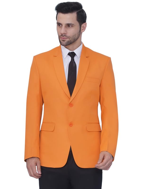 Image of FAVOROSKI Tuxedo Formal Blazers for Men with 2 Pockets | Rayon Slim Fit Single Breasted Blazer | Semi Ethnic Wear Tuxedos | Solid Tuxedo Blazers in Shawl Collar | Blazer for Wedding, Festive, Formal