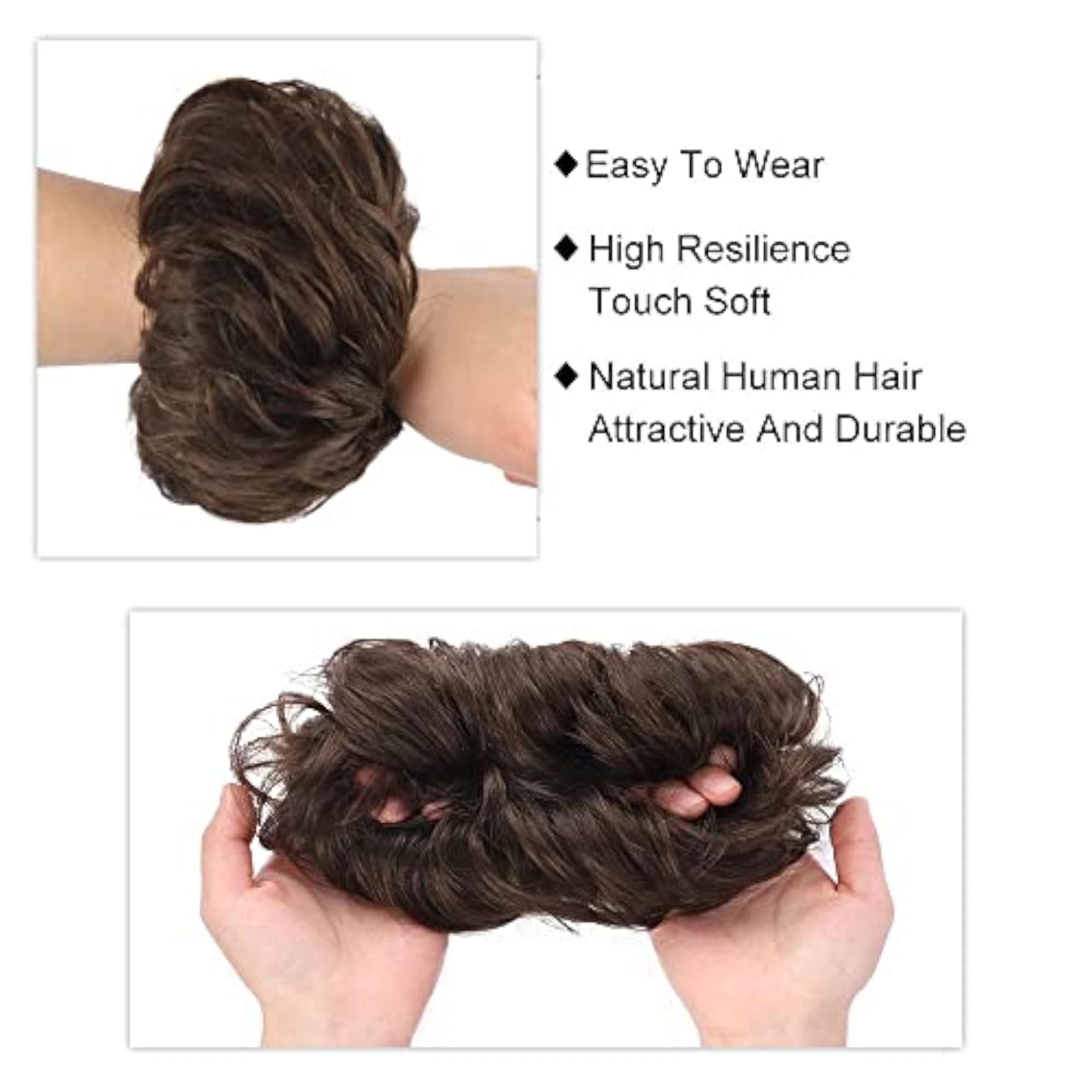 Brown Rubber Hair Bun, 1 Piece