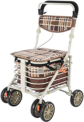 Déambulateur pliable à quatre roues pour sorties sereines et courses