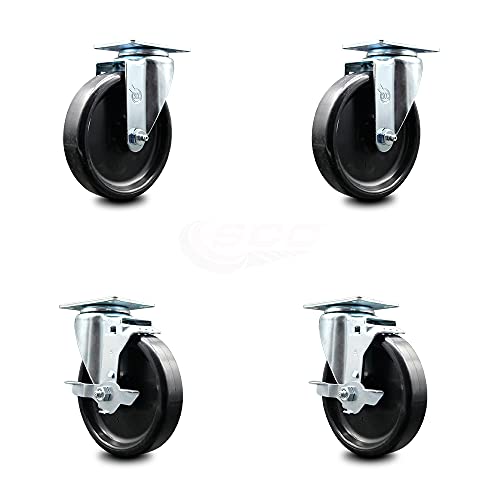 Avantco FF300 FF400 FF500 FF518 Frymaster Dean Floor Fryer Replacement Caster Set Replacement Caster Set - Includes 2 Swivel and 2 Swivel with Brakes - Set of 4 - Service Caster Brand