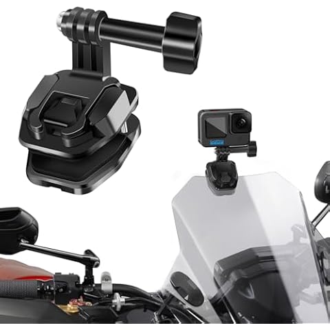 REYGEAK Motorcycle Windshield Clip for GoPro 13,Motorcycle Windshield Camera Clamp, Aluminum Alloy GoPro Mount for GoPro Hero 13/12/11/10/9 Cover
