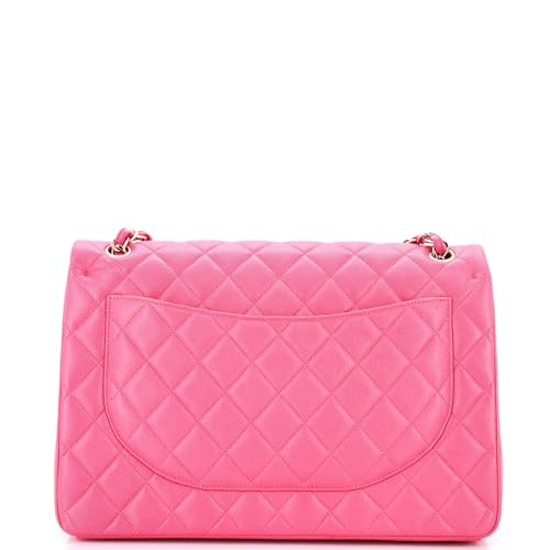 Pre-Loved Classic Double Flap Bag Quilted Caviar Jumbo, Pink4