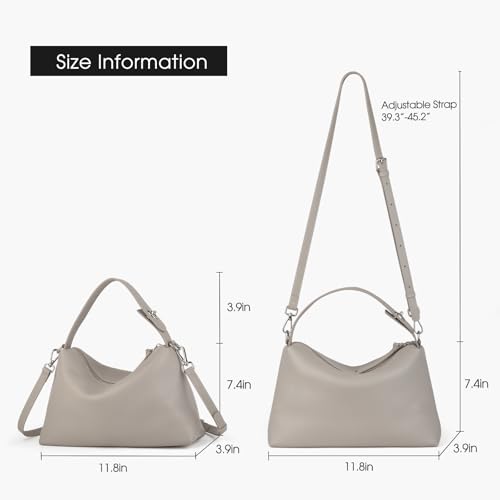 Image of DONNAIN Premium Full-Grained Leather Crossbody Bags for Women, Slouchy Shoulder Bag with Adjustable Strap and Tote Handbag