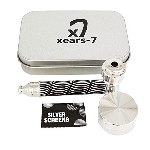 XEARS- PIPE Small Grinder zinc Alloy Jamaican Style Small Personalized Portable (Black)