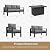 Aeeiua Aluminum Outdoor Patio Furniture Sets, 5 Piece Metal Patio Conversation Sets with Fire Pit with 5 Inch Cushion for Garden Backyard Deck
