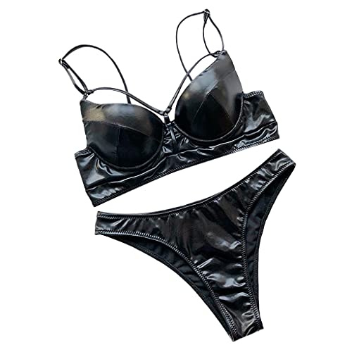 Conjunto de tankinis de talla grande para mujer, traje de baño de 2 piezas, dos brasieres de bikini, traje de baño sólido con relleno, conjunto de trajes de baño para mujer, ropa de playa, conjunto de