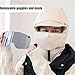 Windproof Full Cover Outdoor Riding Mask with Glasses, 4 in 1 Waterproof Ski Cap Winter Windproof Full Cover Balaclava (Orange,One Size)