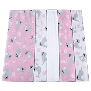 ByBoom – Baby molton doeken – flanel luiers – spuugdoekjes – kleurig – 70×80 cm – set à 5 stuks, 100% katoen – knuffelig…