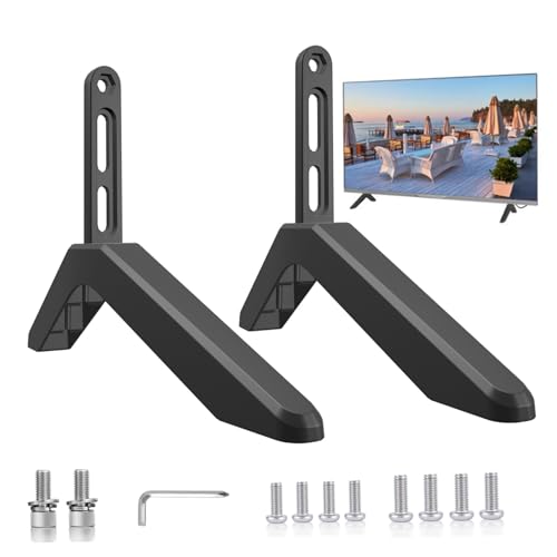 Soporte de TV universal de aleación de aluminio negro para patas de repuesto de 32-75"