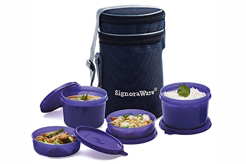 Signoraware Executive Lunch Box with Bag 15cm Deep Violet