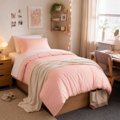Image of weigelia Pink Twin Comforter Set with Sheets - 5 Pieces Bed in a Bag Twin