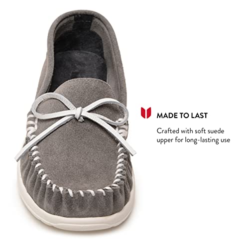 Image of Minnetonka Scout - Women's Suede Loafers Designed for Everyday Wear - Made with Soft Suede Leather, Memory Foam Insoles and Midsoles, and Rubber Outsoles