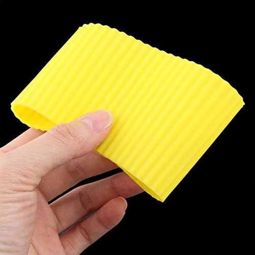 sourcingmap Silicone Nonslip Glass Bottle Mug Cup Sleeve Protector Cover Yellow - Image 4