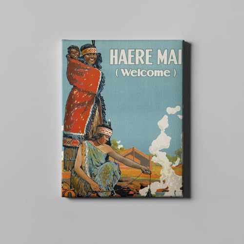 Galerie sur toile de qualité supérieure avec le poster Haere Mai Welcome New Zealand