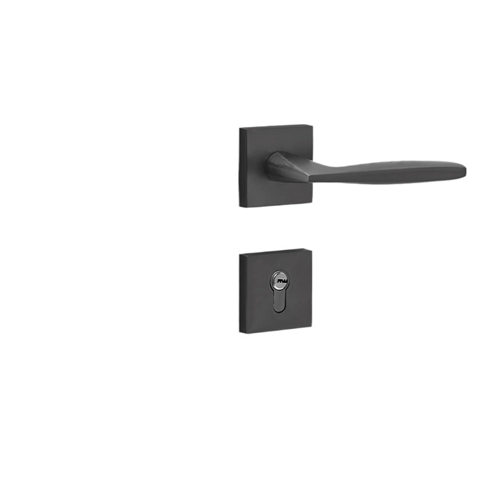 Bedroom Door Lock Square Split Type Silent Handle Modern Simple zinc Alloy Indoor(Steel Gray)