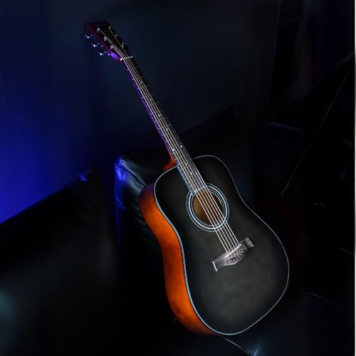 Image of Kadence A281 Acoustic Guitar - 6-String, Black, 41 inch Dreadnought Body, Spruce Top, Rich Sound, Ideal for Beginners & Intermediate Players, Durable & Comfortable Playability