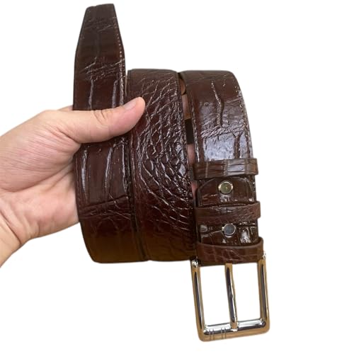 Black Genuine alligator leather skin belts for men crocodile skin leather belt with silver buckle for mens width 1.5"4