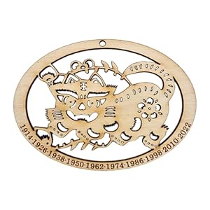 Year of the Tiger Ornament | Chinese Zodiac Christmas Ornaments | Handcrafted Beauty for Lovers of Lunar Tradition | Unique Gift for Birthdays & Holidays | Family Keepsakes & Decor | Made in USA