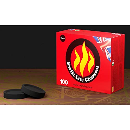 Swift-Lite Incense Charcoal Excelsior Charcoal Incense Discs (100) 33mm Box of 10 Rolls – Instant Lighting