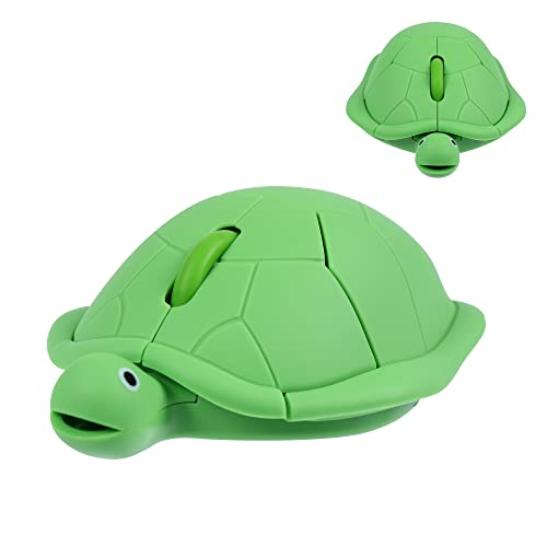 Image of Super Space Wireless Mouse,Cute Animal Green Turtle Shape Portable Quiet Optical USB Mice, 1600 DPI 3 Buttons Silent Cordless Mouse for PC Laptop Computer Notebook MacBook Desktop