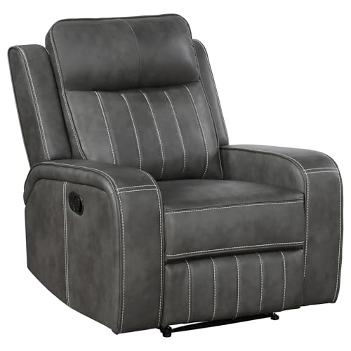 Sillón reclinable tapizado Gris miniatura 1