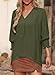 Dokotoo Women Blouses Fall Tops for Women 2025 Fashion V Neck Business Casual Outfits 3/4 Length Sleeve Womens Tops Dressy Plus Size Spring Clothes Loose Jungle Green Blouses for Women's Clothing M