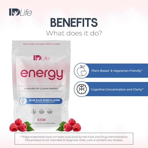 Image of IDLife - Energy Blue Razz Rush - Time-Release Caffeine, L-Theanine & Alpha Lipoic Acid for Clarity, Stamina & Clean Fuel - 15 Sticks