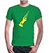 Produktbild buXsbaum® Herren Unisex Kurzarm T-Shirt Bedruckt Kite-Surfing | Wakeboard Wassersport Strand | XXL Kellygreen-Neonyellow Grün