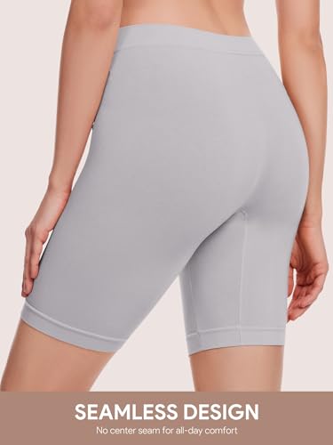 Angelhood Women's Cotton Boy Shorts Underwear Anti Chafing Seamless Biker Shorts High Waisted Soft Plus Boxer Briefs 4 Pack3