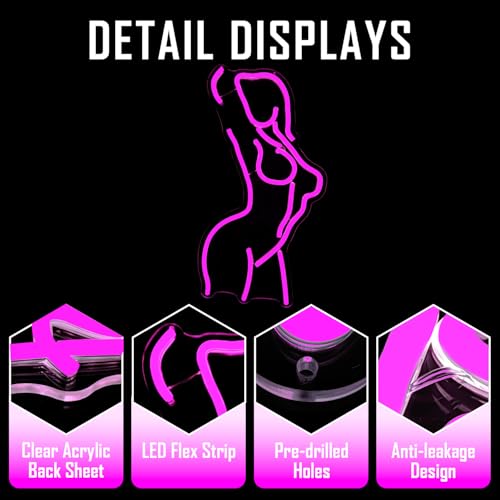Lady Neon Signs Dimmable Lady LED Neon Signs Decor Sign Women Neon Lights for...