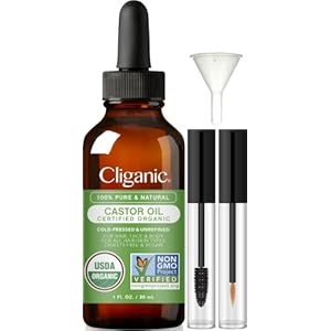 Cliganic-Organic-Castor-Oil-100-Pure-30ml-with-Eyelash-Kit-For-Eyelashes-Eyebrows-Hair-Skin